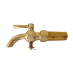 13mm Brass tap  - Threaded shaft tapers from 10mm- 13mm for a hole size of 12.7mm