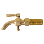 19mm Brass tap - Threaded shaft tapers from 16mm to 20mm for a hole size of 19.5mm.