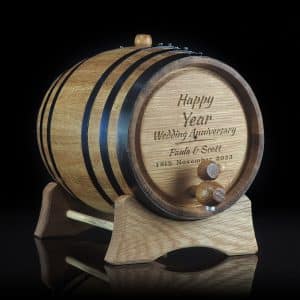 Personalised 'Anniversary' Design Oak Barrel