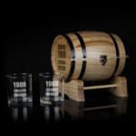 Custom Logo Design 330ml Spirit Glass Barrel Gift Set
