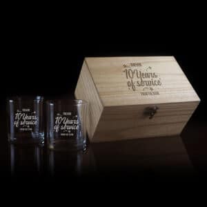 Years of Service Design 280ml Spirit Glass Boxed Gift Set