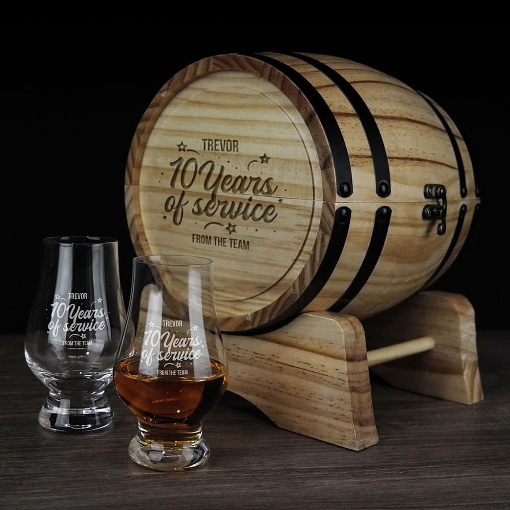 Years of Service Design 200ml Whiskey Glass Barrel Gift Set