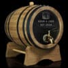 Name & Date Design 5L Glass Head Oak Barrel