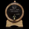 Name & Date Design 5L Glass Head Oak Barrel