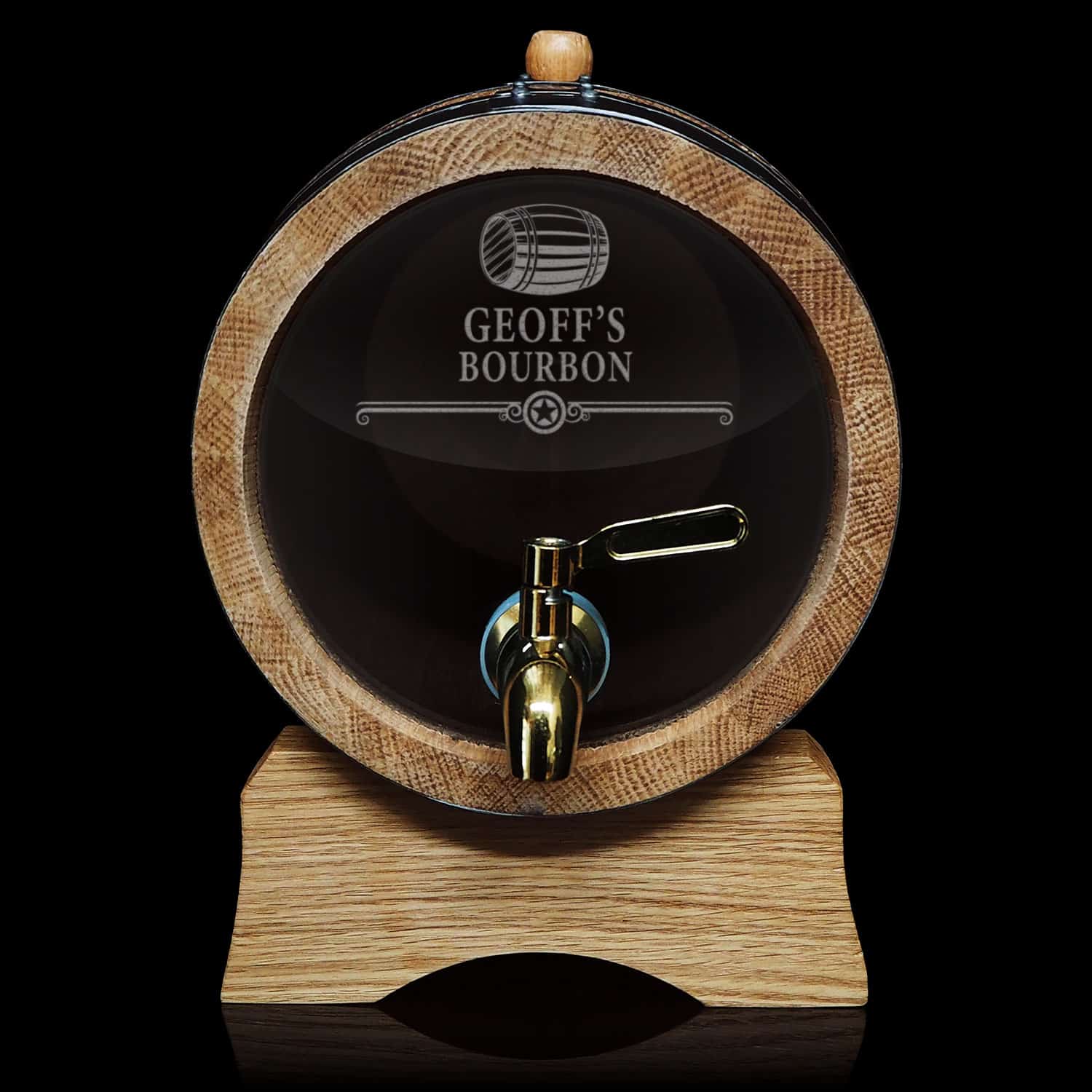 Name & Spirit Design 5L Glass Head Oak Barrel