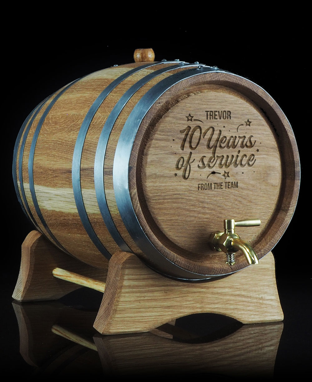 Personalised 'Years of Service' Oak Barrel