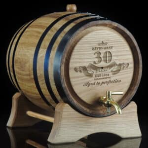 Personalised Aged to Perfection Oak Barrel 30th Birthday