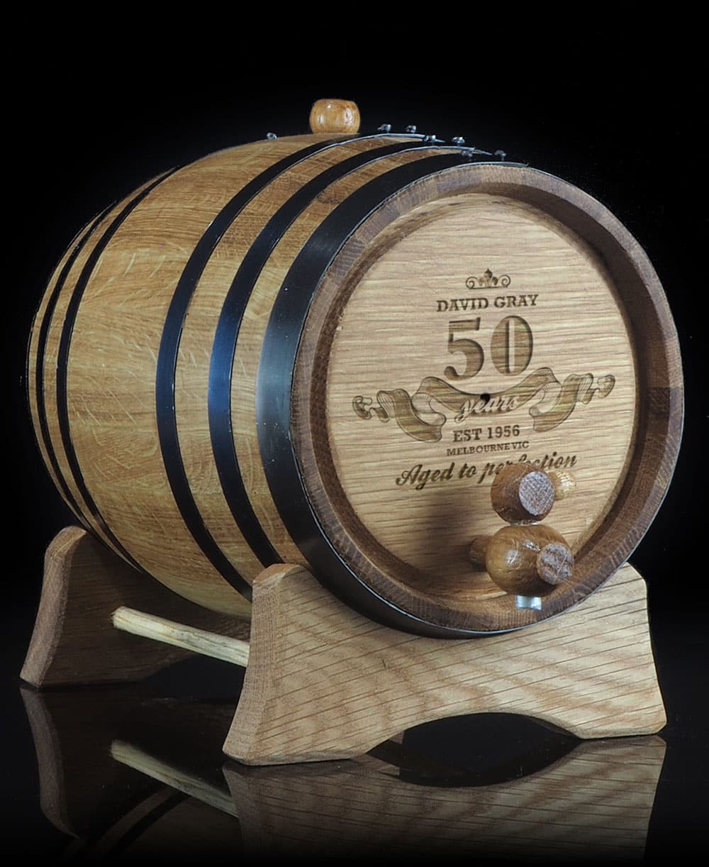 Personalised Aged to Perfection Oak Barrel 50th Birthday