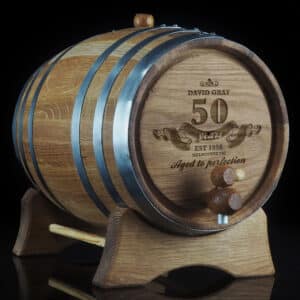Personalised Aged to Perfection Oak Barrel 50th Birthday