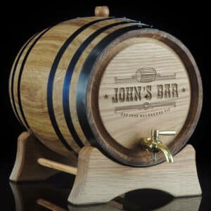 Personalised 'Bar Design' Oak Barrel