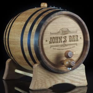 Personalised 'Bar Design' Oak Barrel