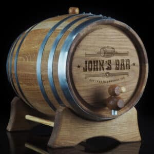 Personalised 'Bar Design' Oak Barrel