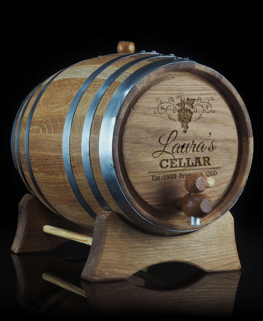 Personalised 'Cellar Design' Oak Barrel