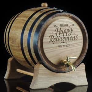 Personalised 'Happy Retirement' Oak Barrel