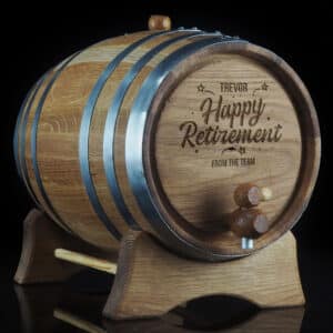 Personalised 'Happy Retirement' Oak Barrel