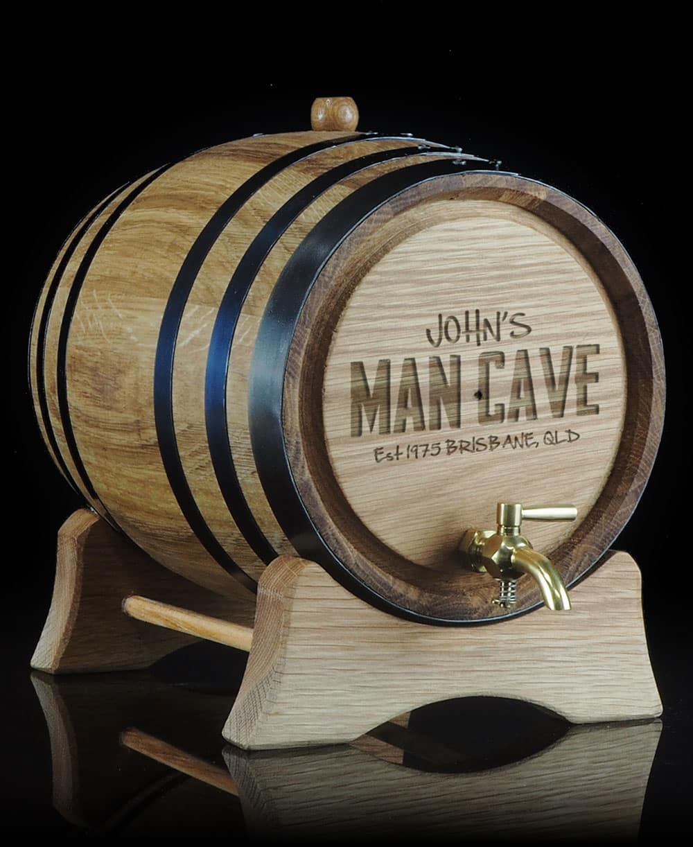 Personalised 'Man Cave Design' Oak Barrel