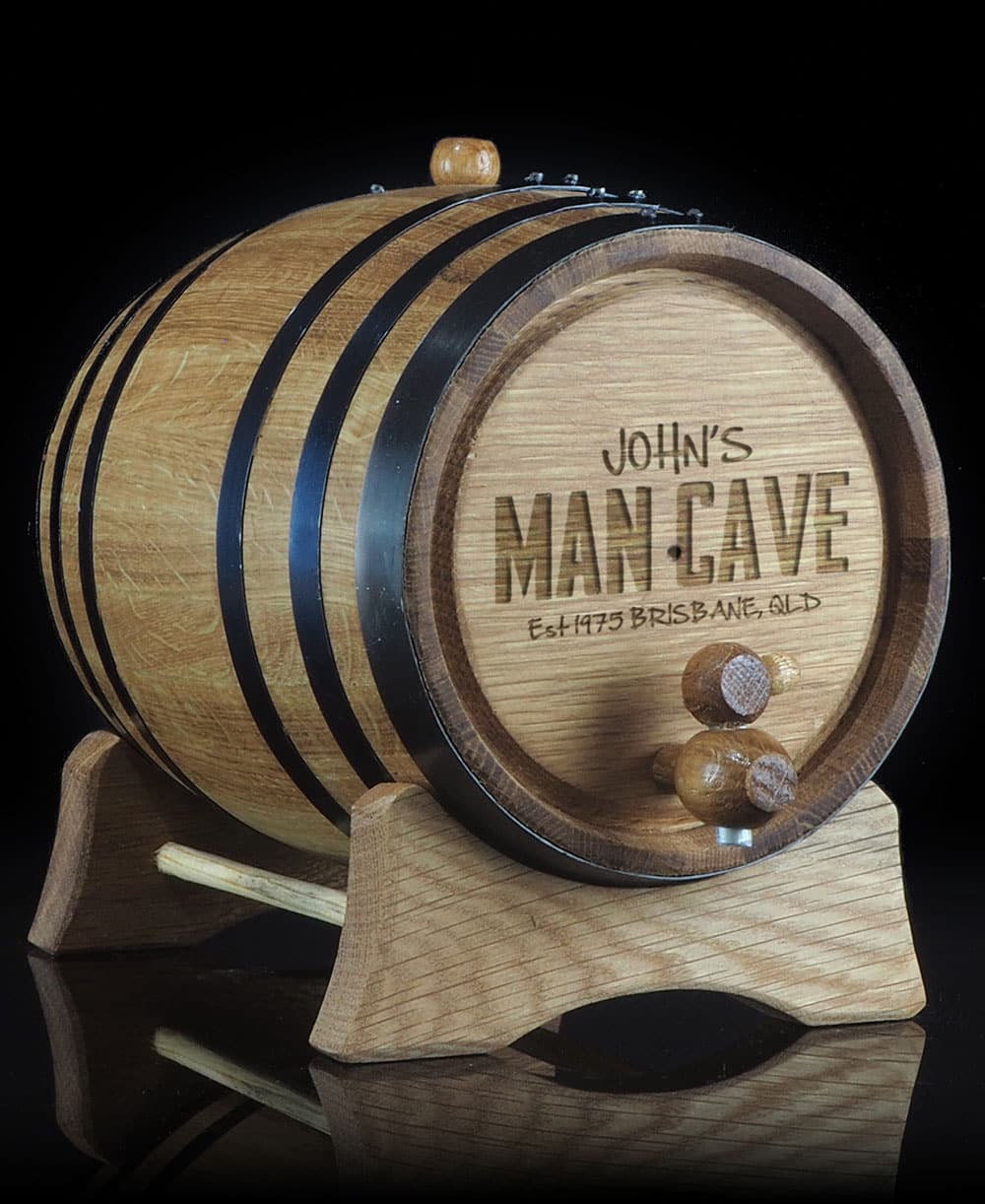 Personalised 'Man Cave Design' Oak Barrel
