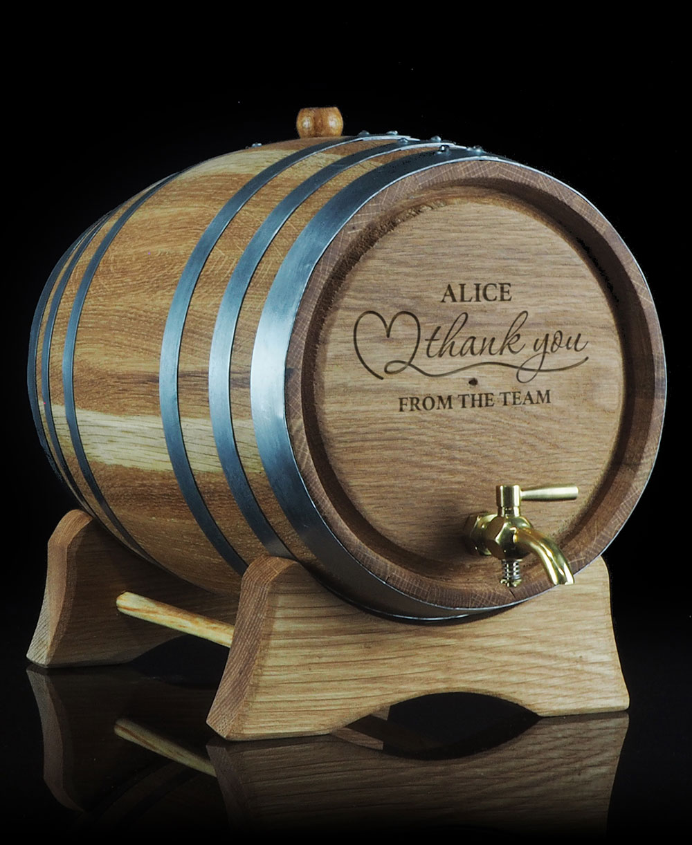 Personalised 'Thank You' Oak Barrel