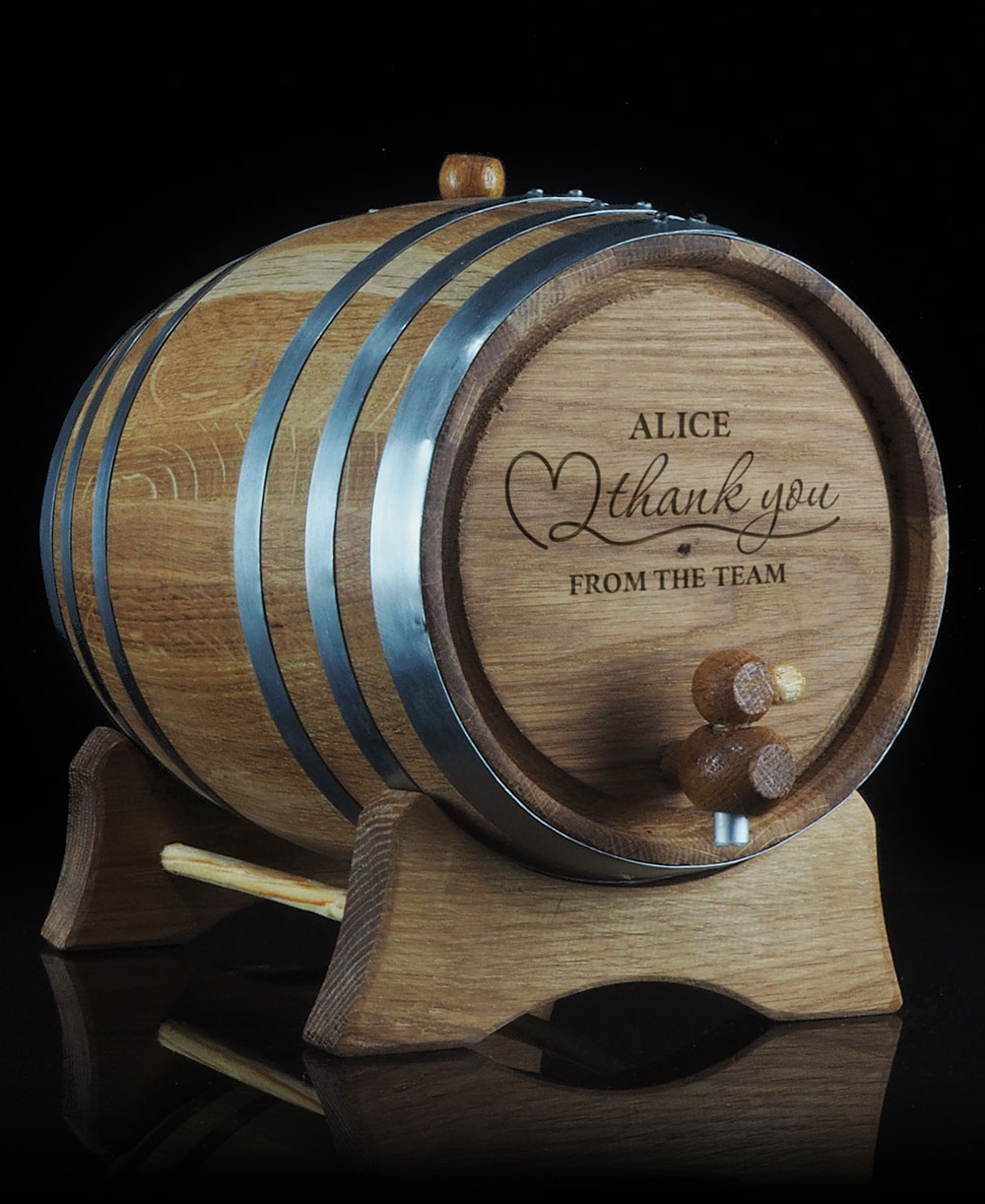 Personalised 'Thank You' Oak Barrel