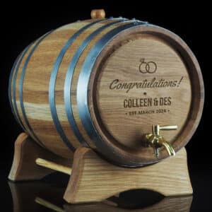 Personalised 'Wedding / Engagement' Design Oak Barrel