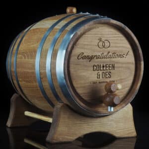 Personalised 'Wedding / Engagement' Design Oak Barrel