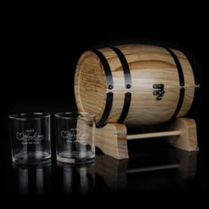 Thank You Design 280ml Spirit Glass Barrel Gift Set