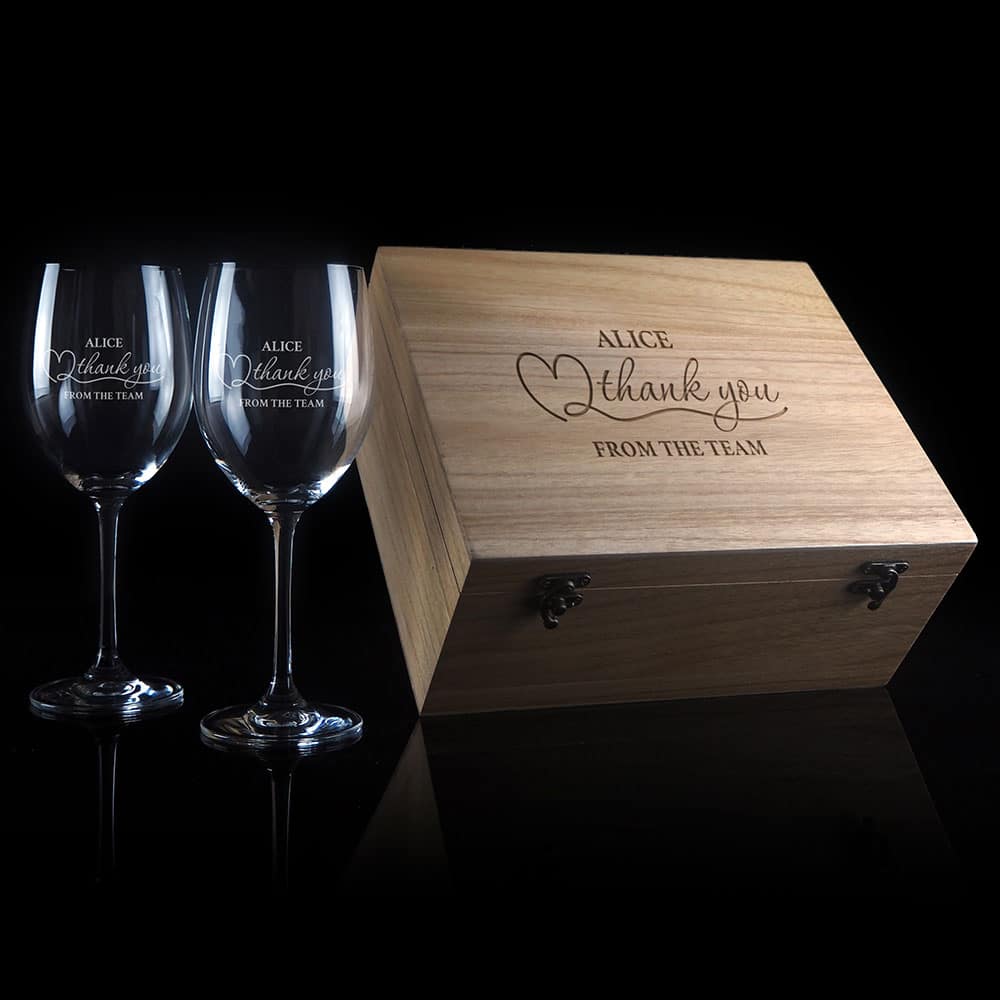 Thank You Design 550 ml Wine Glass Boxed Gift Set