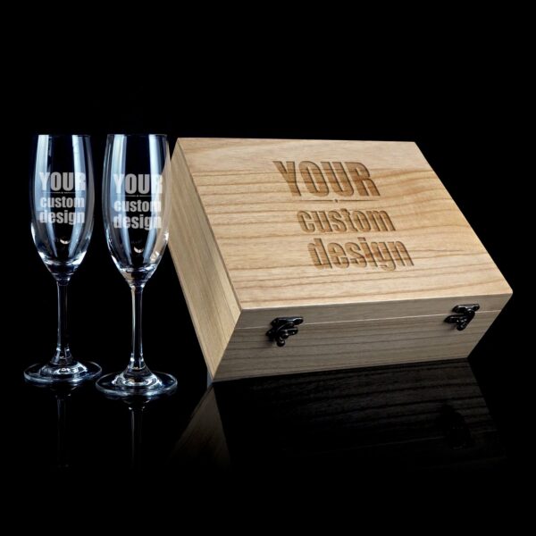 Your Custom Design Champagne Flute Boxed Gift Set