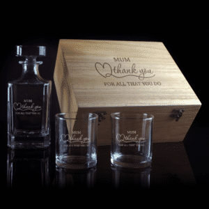 Mother's Day Thank You Design Crystal Decanter Gift Set