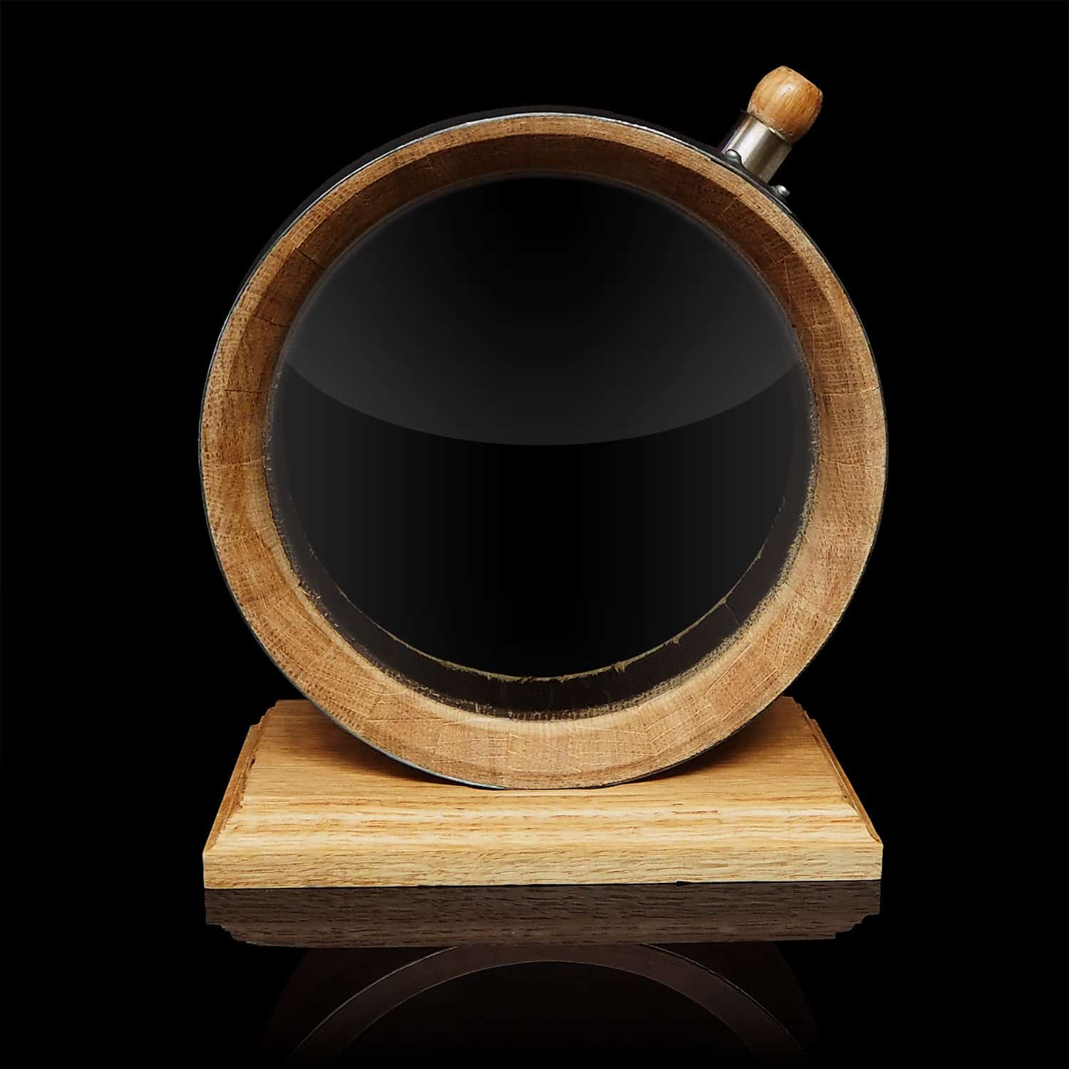 1L Glass Head Oak Flask