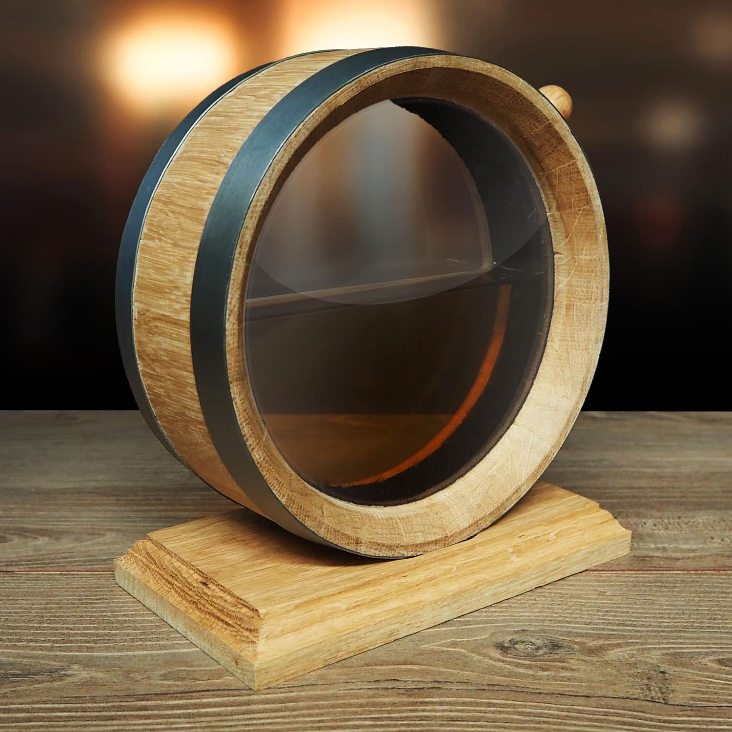 1L Glass Head Oak Flask