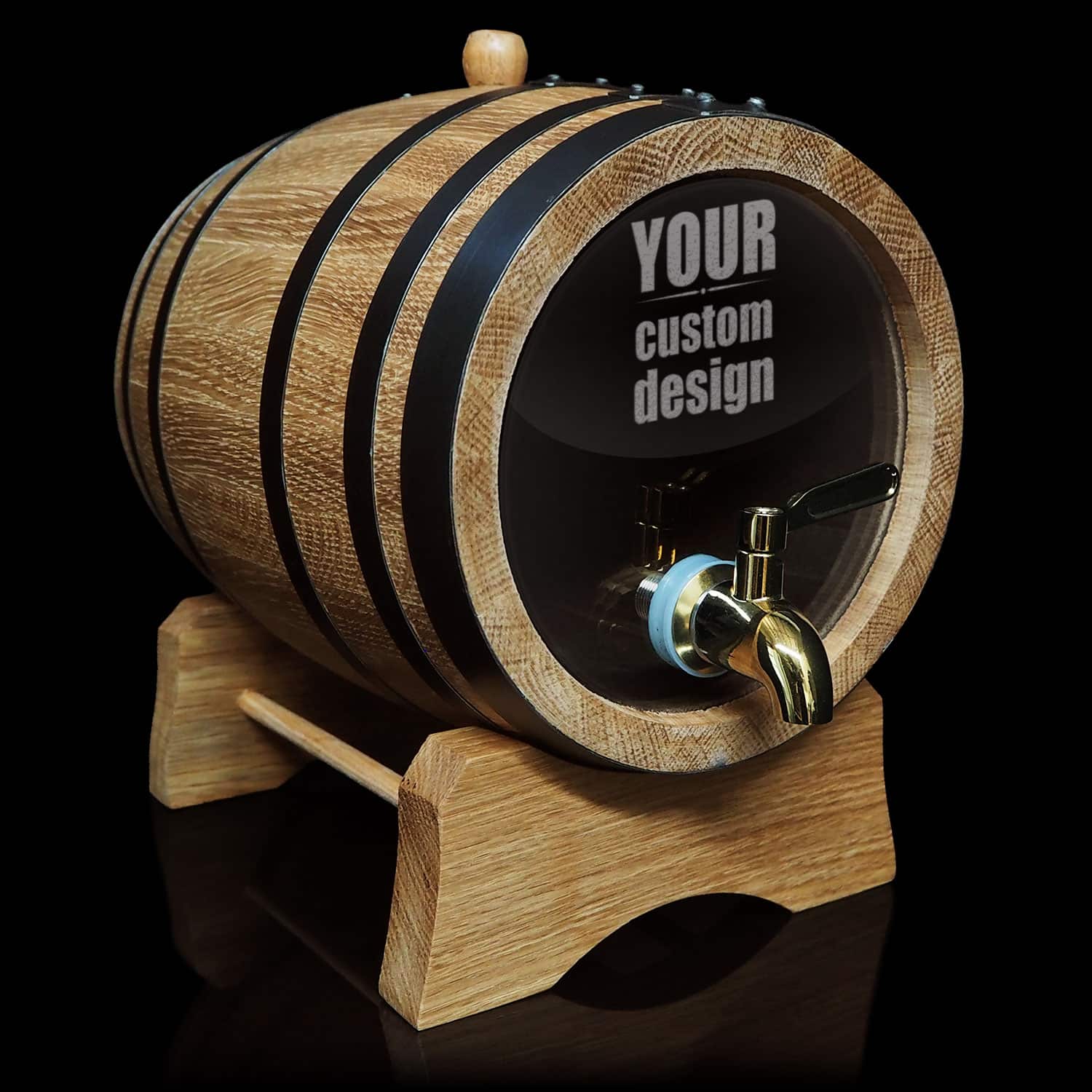 Supply Your Design / Logo 5L Glass Head Oak Barrel