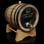 Name & Date Design 5L Glass Head Oak Barrel