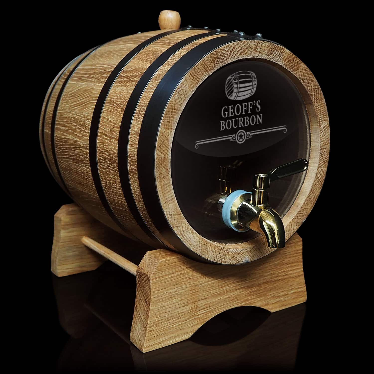 Name & Spirit Design 5L Glass Head Oak Barrel